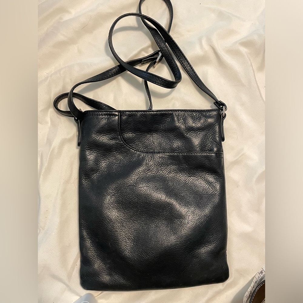 Margot Supple Leather Crossbody Minimalist Black Purse